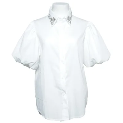 Kortärmad skjorta (Vit) från Monique Bomull, Polyester