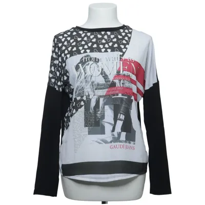 T-shirt à manches longues (Noir, Blanc, Multicolore) de Gaudi Jeans Élasthane, Viscose
