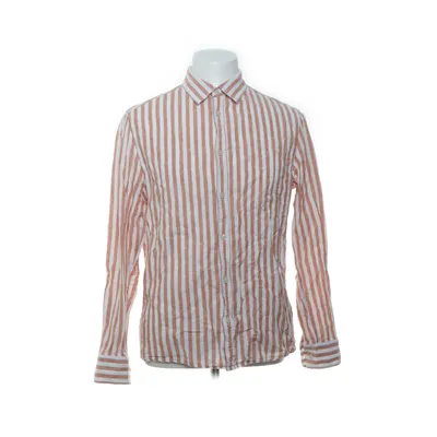 Shirt (Oranje, Wit) van H&M Man Linnen, Katoen