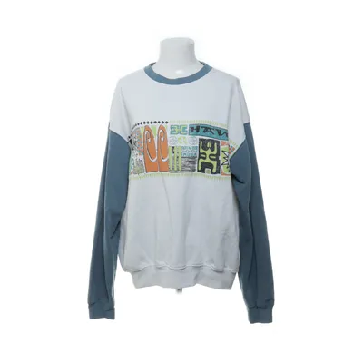 Collegetröja (Vit, Blå, Flerfärgad) från Urban Outfitters Elastan, Polyester, Återvunnen bomull, Viskos