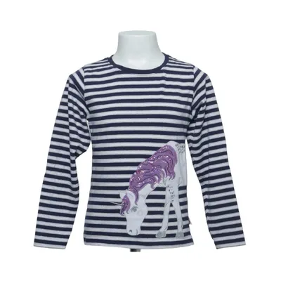 Langærmet t-shirt (Blå, Hvid, Sølv) fra Salt and Pepper Bomuld, Elastan