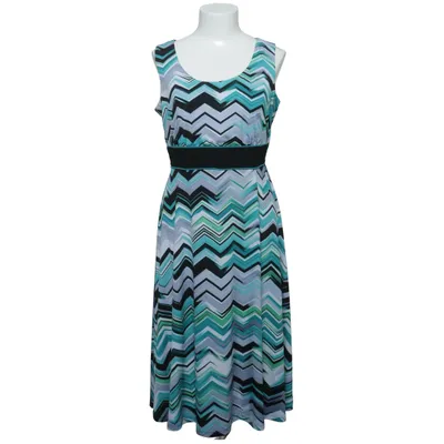Jurk (Blauw, Groen, Zwart) van R&M Richards Elastaan, Polyester
