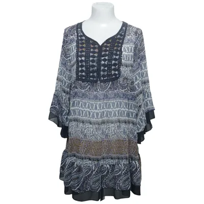 Tunic (Blue, White, Multicolored) from Foglie Rosse Silk, Viscose