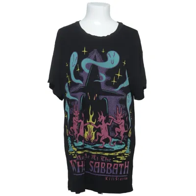 T-shirt (Svart, Flerfärgad) från Killstar Elastan, Viskos