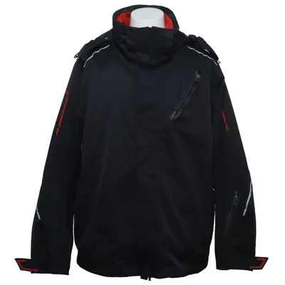Manteau de ski (Noir, Rouge) de Race Élasthane, Polyester