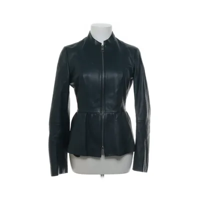 Leather jacket (Blue) from Hugo Boss Polyester, Leather