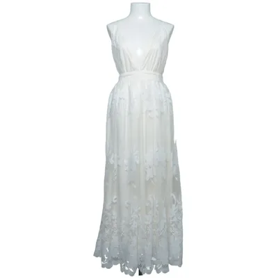 Hochzeitskleid (Weiß, Beige) Baumwolle, Polyester