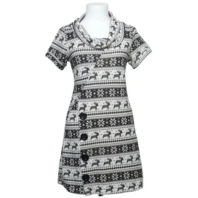 Jurk (Zwart, Wit) van Tenki Katoen, Polyester