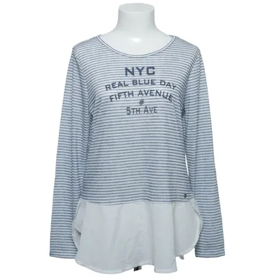 Long sleeve T-shirt (Blue, White) from AJC Polyester