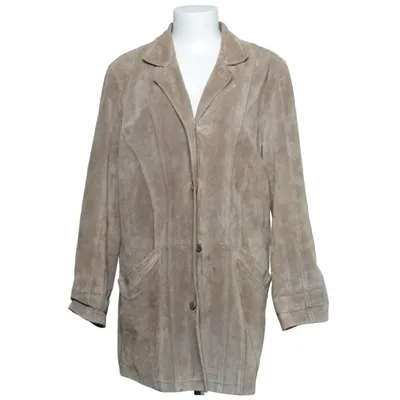 Veste longue en cuir (Beige) de Jofama