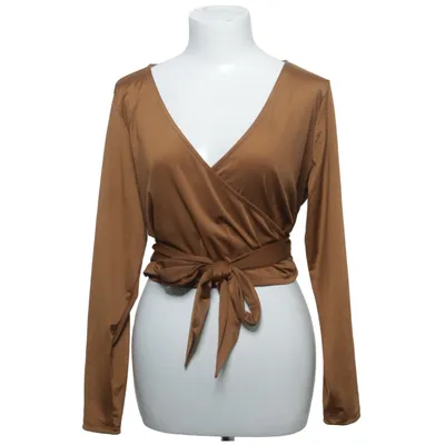 Slå-om top (Brun) fra Monki Elastan, Polyester