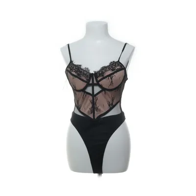 Body (Zwart, Beige) van Rare London Elastaan, Polyester
