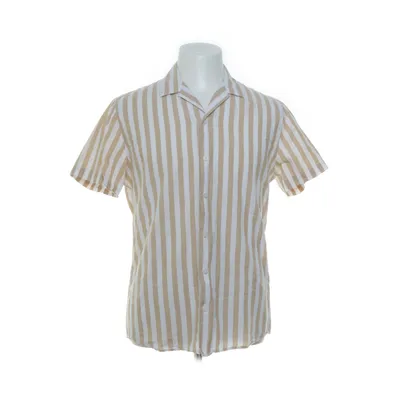 Korte mouwen shirt (Beige, Wit) van Selected Homme Linnen, Gerecycled katoen