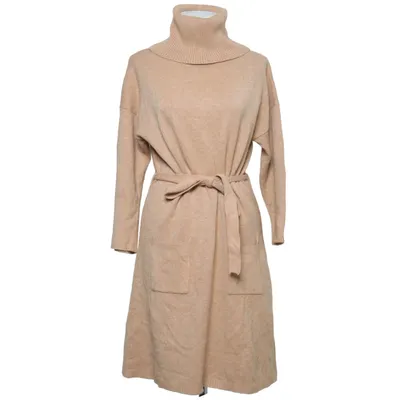 Turtleneck dress (Beige) from Les Étoiles Claires Cashmere, Merino wool