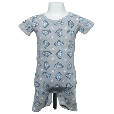 Barboteuse (Gris, Bleu, Blanc) de Superman Coton biologique, Viscose