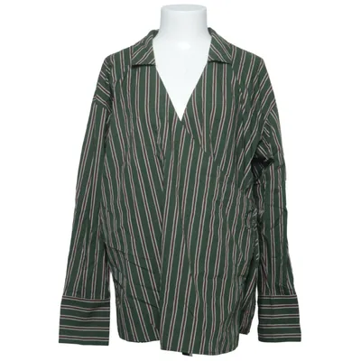 Wrap blouse (Green, White, Brown) from Lexington Organic cotton