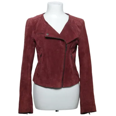 Biker jacket (Red) from Soaked in Luxury Polyester, Suede