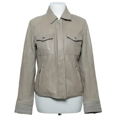 Leather jacket (Beige) from Yaya Collection Leather, Polyester