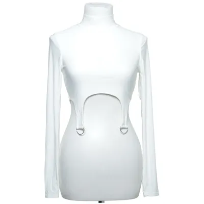 Crop top (White) from Missy Empire Elastane, Polyester