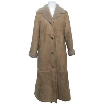 Veste en peau de mouton retournée (Beige) de Janbell