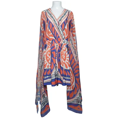 Slå-om-kjole (Blå, Flerfarvet) fra Bodyflirt Boutique Elastan, Polyester