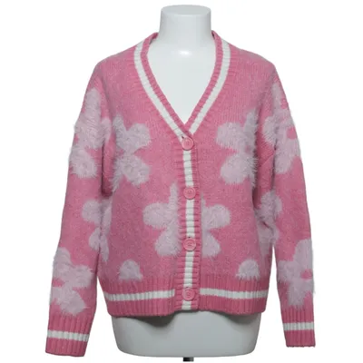 Cardigan (Pink, Hvid) fra FB Sister Knitwear Akryl, Polyamid