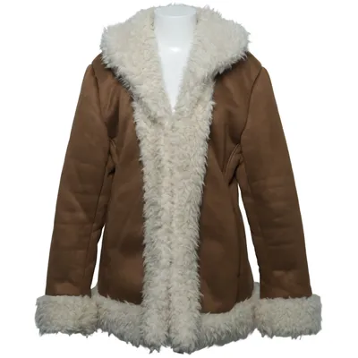 Shearling Jacke (Braun, Weiß) von Brave Soul Polyester
