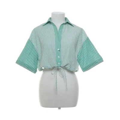 Korte mouwen shirt (Groen, Wit) van Shein Katoen
