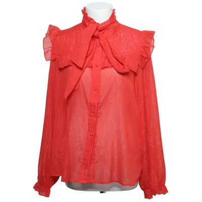 Knytblus (Röd) från Pulz Jeans Metallfiber, Polyester