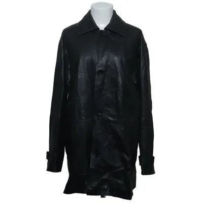 Leather coat (Black) from Muubaa Cotton, Leather, Polyester