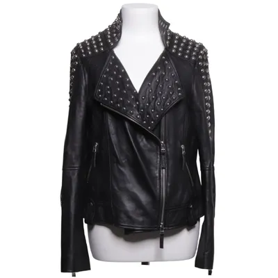 Bikerjacka (Svart) Polyester, Skinn