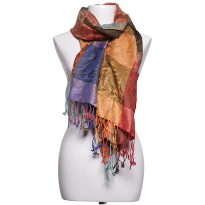 Scarf (Blue, Orange, Multicolored) from Pashmina Silk