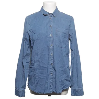 Denim blouse (Blauw) van WE Katoen, Elastaan