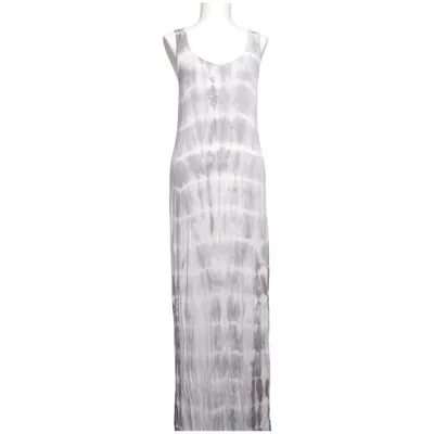 Robe longue (Gris, Blanc) de Carla F Élasthane, Viscose