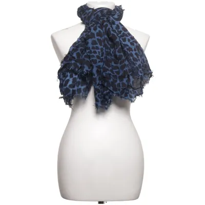 Écharpe (Bleu, Noir) de Rika Viscose, Laine