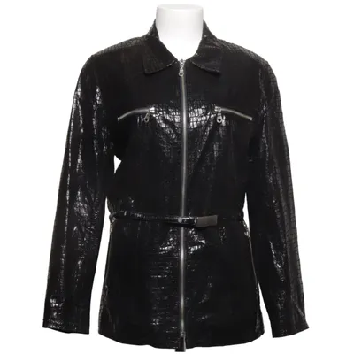 Veste en cuir (Noir) de Yorn Cuir, Viscose