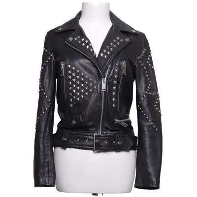 Biker jacket (Black) from Mango Leather, Polyester