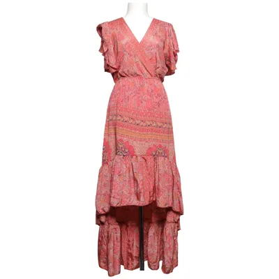Robe longue (Rose, Multicolore) de Maza Polyester, Soie
