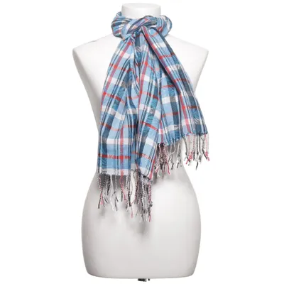 Scarf (Blue, White, Red) from Pashmina Cashmere, Silk