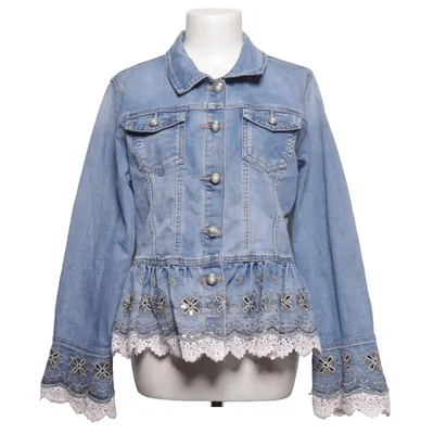 Denimjakke (Blå, Hvid) fra Zac & Zoe Bomuld, Elastan, Polyester