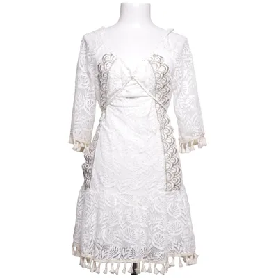 Jurk (Wit, Beige) van Opl Fashion Katoen, Polyamide