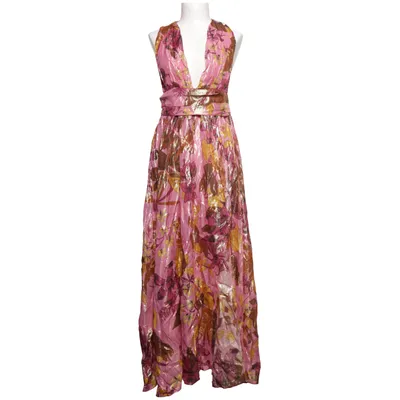 Robe longue (Rose, Or, Marron) de Pinko Fibre métallique, Polyester, Viscose