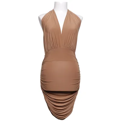 Halterneck-kjole (Beige) fra Rebecca Stella Elastan, Polyester