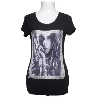 T-shirt (Sort) fra Pink Studio Elastan, Viscose