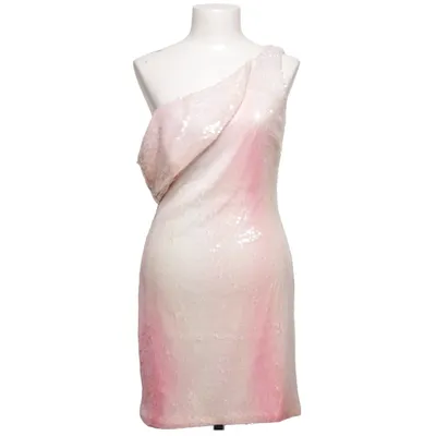 Robe de cocktail (Rose, Blanc) de Halston Élasthane, Polyester