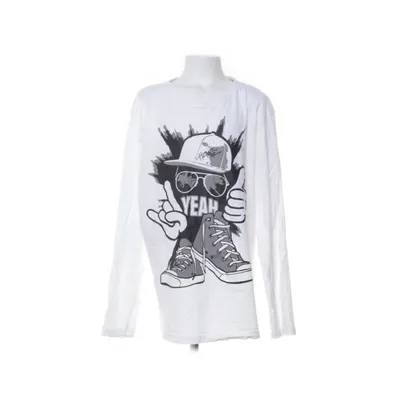 Långärmad t-shirt (Vit) från Bonprix Collection Ekologisk bomull