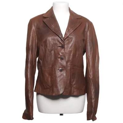 Leather blazer (Brown) from ARMA Women Leather, Polyester