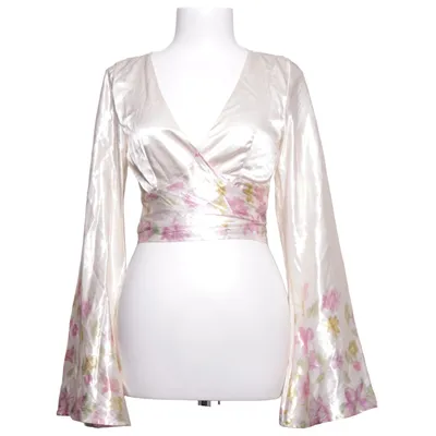 Wrap top (Beige, Multicolored) from Cider Elastane, Polyester