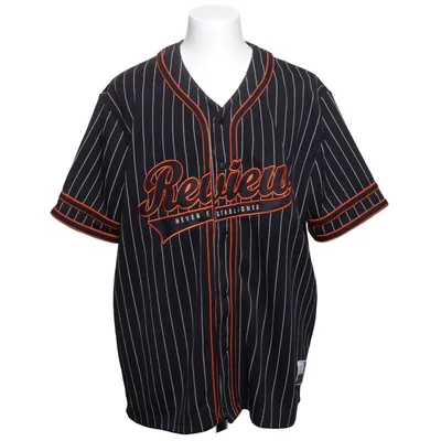 Baseball Hemd (Schwarz, Weiß, Orange) von Review Polyester