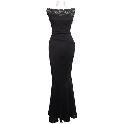 Evening gown (Black) from Goddiva Elastane, Polyester